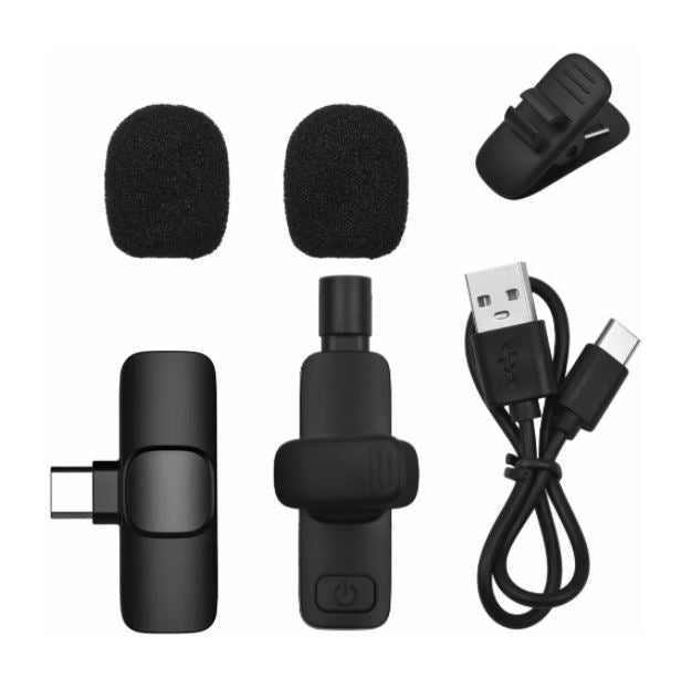 Microfone Wireless de Lapela Para Celular Iphone e Android Mega Mulher store 